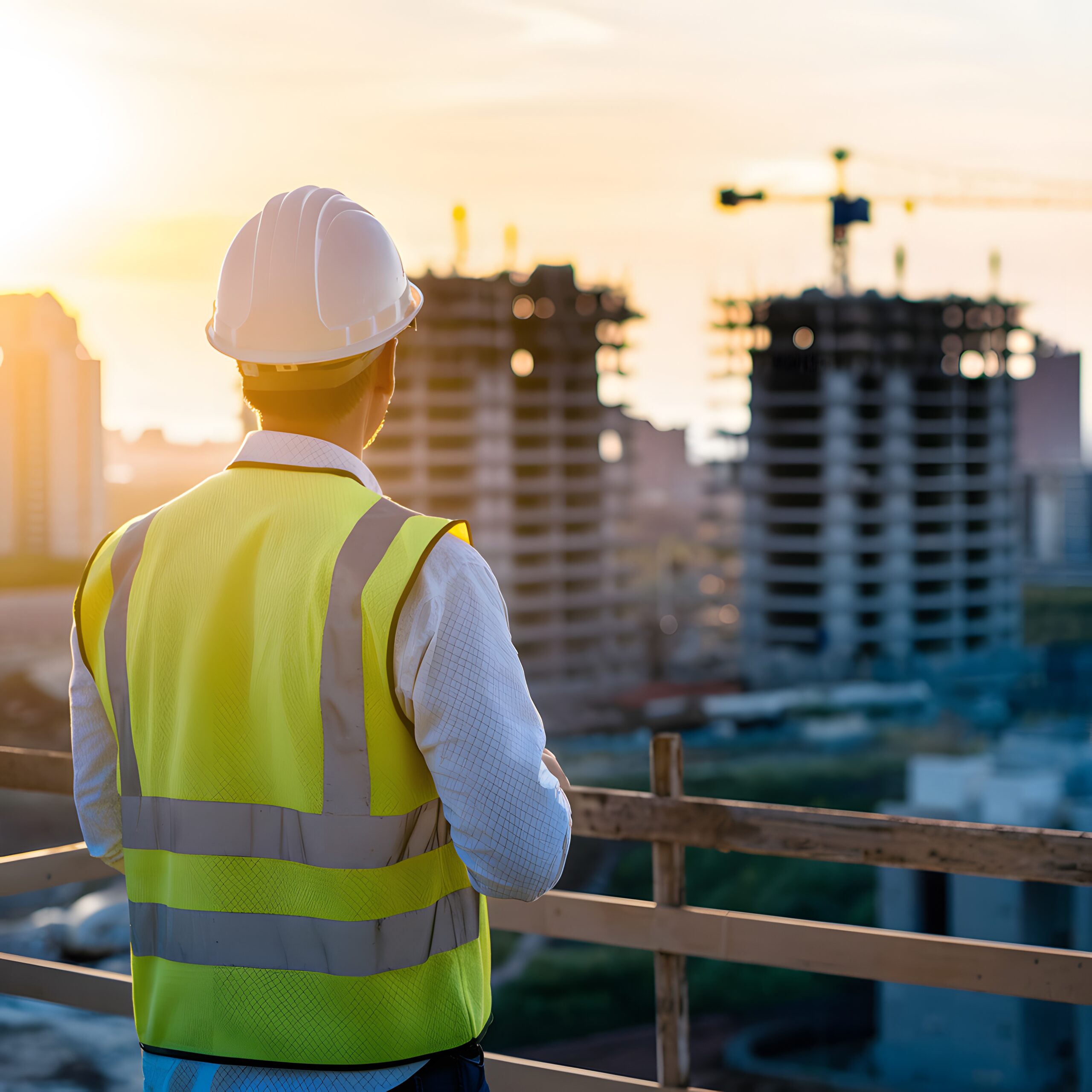 construction-site-sunset-man-hard-hat-cityscape-high-rise-buildings-golden-sunlight-so